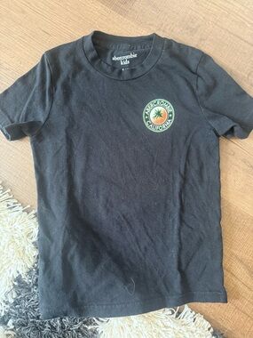 abercrombie kids Black Tee with Green and Orange California Patch